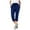 Dark Blue, variant on Pants for Women Summer 2025 Casual Fashion Solid Color Drawstring High Waist Slim Fit Capri with Pockets Beach Travel Vacation Palazzo Harem Pants
