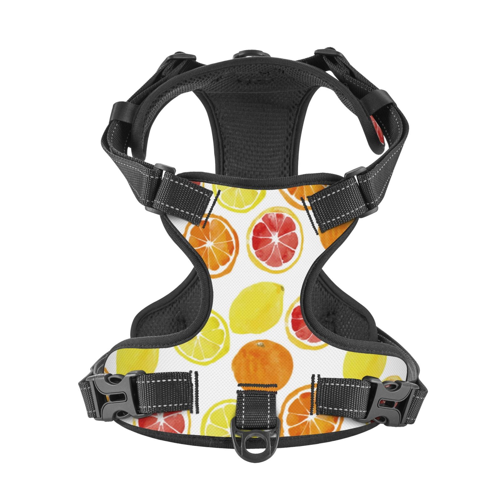Kdxio Lemon Orange Print No Pull Dog Harness Adjustable Reflective Oxford Easy Control Medium Large Dog Harness for Training and Everyday-Small