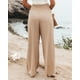thumbnail image 3 of Pantalones de pierna ancha de lino y algodón para mujer, pantalón holgado informal con bolsillos sólidos, ropa de calle de cintura elástica para oficina, Verano, 3 of 5