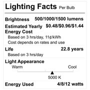 Great Value 3-Way A19 LED Light Bulb, 40/60/100 Watts Selectable, Daylight E26 Medium Base (4 Pack)
