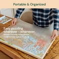 thumbnail image 5 of PLAYVIBE Rotating Jigsaw Puzzle Board with Drawers 1500 Piece – Puzzle Table with Cover, 6 Drawers, 27" x 35" – Wooden Puzzle Organizer – Puzzle Accessories, 5 of 9