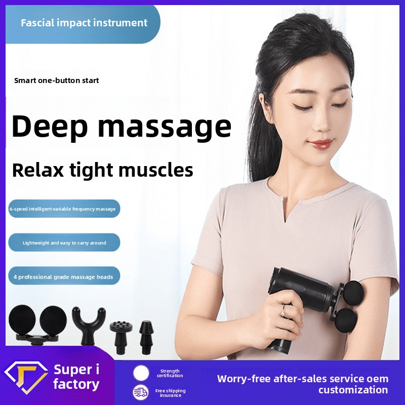 CNV Innovative Dual-Head Mini Massage Gun for Muscle Recovery, Portable Double-Node Percussion Massager with 6 Speeds, Deep Tissue Handheld Quiet Device, Type-C