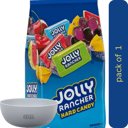 JOLLY RANCHER Assorted Fruit Flavored Hard Candy, 5 lbs with bowl by OMA