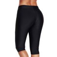thumbnail image 2 of MAWCLOS Women Swimwear Elastic High Waist Bathing Suit Knee Length Swimsuit Athletics Hot Spring Solid Color Swim Shorts Black L, 2 of 9