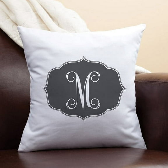 Personalized My Black Initial Pillow