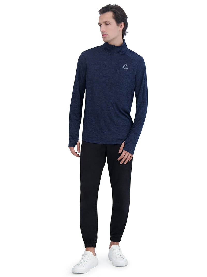 Reebok Men's Trail Quarter-Zip Pullover Sweatshirt, Moisture
