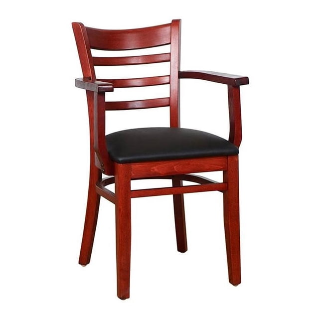 Chaise avec Accoudoirs en Acajou