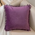 thumbnail image 3 of SZTXJ Set of 3 Decorative Velvet Cushion Covers Sofa Pillow Case 45X45CM (Purple Yellow Blue) Soft Comfortable Decoration Home Living Room Bedroom for, 3 of 5