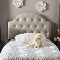 thumbnail image 2 of Bowery Hill Polyester Light Beige Twin Headboard Upholstered Button-Tufted Adjustable Legs Self-Assembly Required, 2 of 4