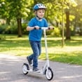 thumbnail image 2 of Gymax Trottinette Pliante à Propulsion avec 3 Hauteurs Réglables, Grandes Roues de 8 Pouces, Alliage d'Aluminium, Blanc, 2 of 10