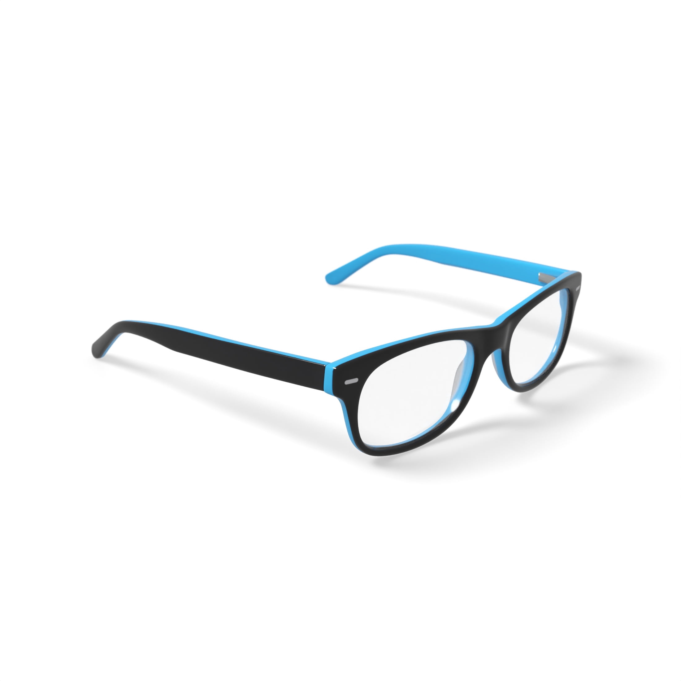 Walmart Women's FM19011 Square Prescription Eyeglasses with Case, Black/Blue