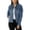 Blue, variant on Women's Basic Button Down Stretch Fitted Long Sleeves Denim Jean Jacket Light blue 3XL
