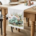 thumbnail image 2 of Easter Egg Table Runner 48 Inches Long for Kitchen Dining, Green Truck Butterfly Idyllic Tree Leaves Dresser Scarf Farmhouse, Dining Table Decorations for Wedding/Parties, 13 x 48 In, 2 of 8