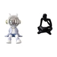 thumbnail image 1 of Estatua de , figura abstracta de lector, figura humana moderna de resina, escultura de pensador, ideal para bodas, aniversarios, festivales, 1 of 8