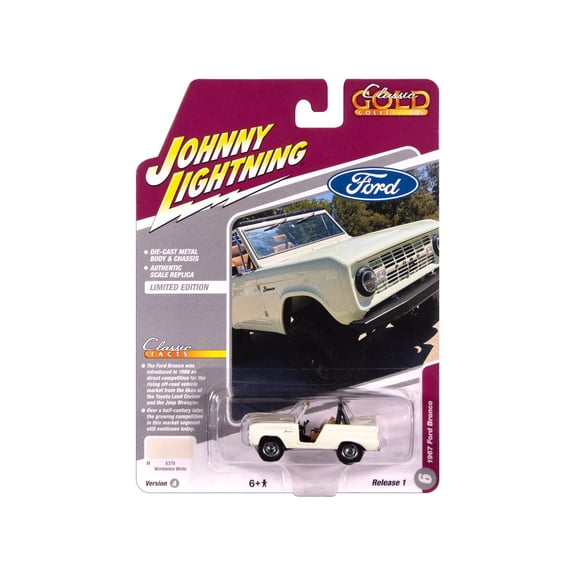 1967 Ford Bronco Wimbledon White "Classic Gold Collection" 1/64 Diecast Model Cars by Johnny Lightning