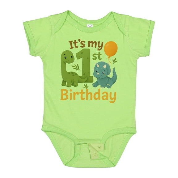 Inktastic Dinosaur 1st Birthday Cute Dino Theme Boys or Girls Baby Bodysuit