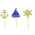thumbnail image 2 of Botao Adorno para Tarta con Ancla de Barco de Vela, decoración para Magdalenas, Suministros para Fiestas para Bodas, cumpleaños, Festivales, 24 Piezas, 2 of 5