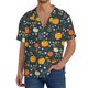 thumbnail image 1 of Fotbe Pumpkin Camisa Estampada de Manga Corta para Hombre, Casual de Verano, Estilo Playero, Sin Arrugas-Large, 1 of 5