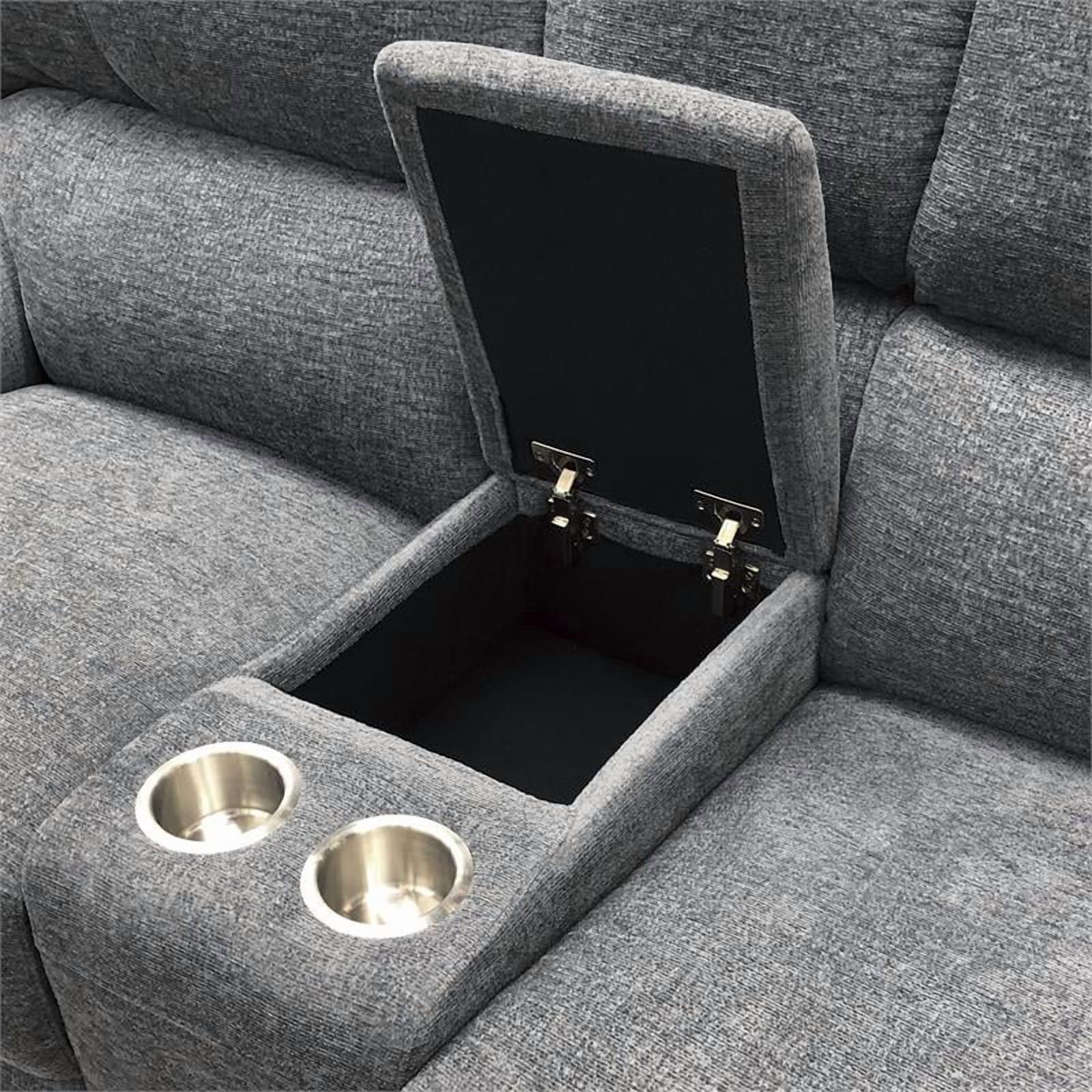 Lexicon Dickinson Power Double Recliner Loveseat with Center Console in Charcoal