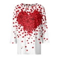thumbnail image 4 of Resicozy Valentines Shirts for Women Fashion 2026 Cute Love Heart Printed Tunic Tops Plus Size Casual Spring 3/4 Sleeve Blouses Pink S, 4 of 5