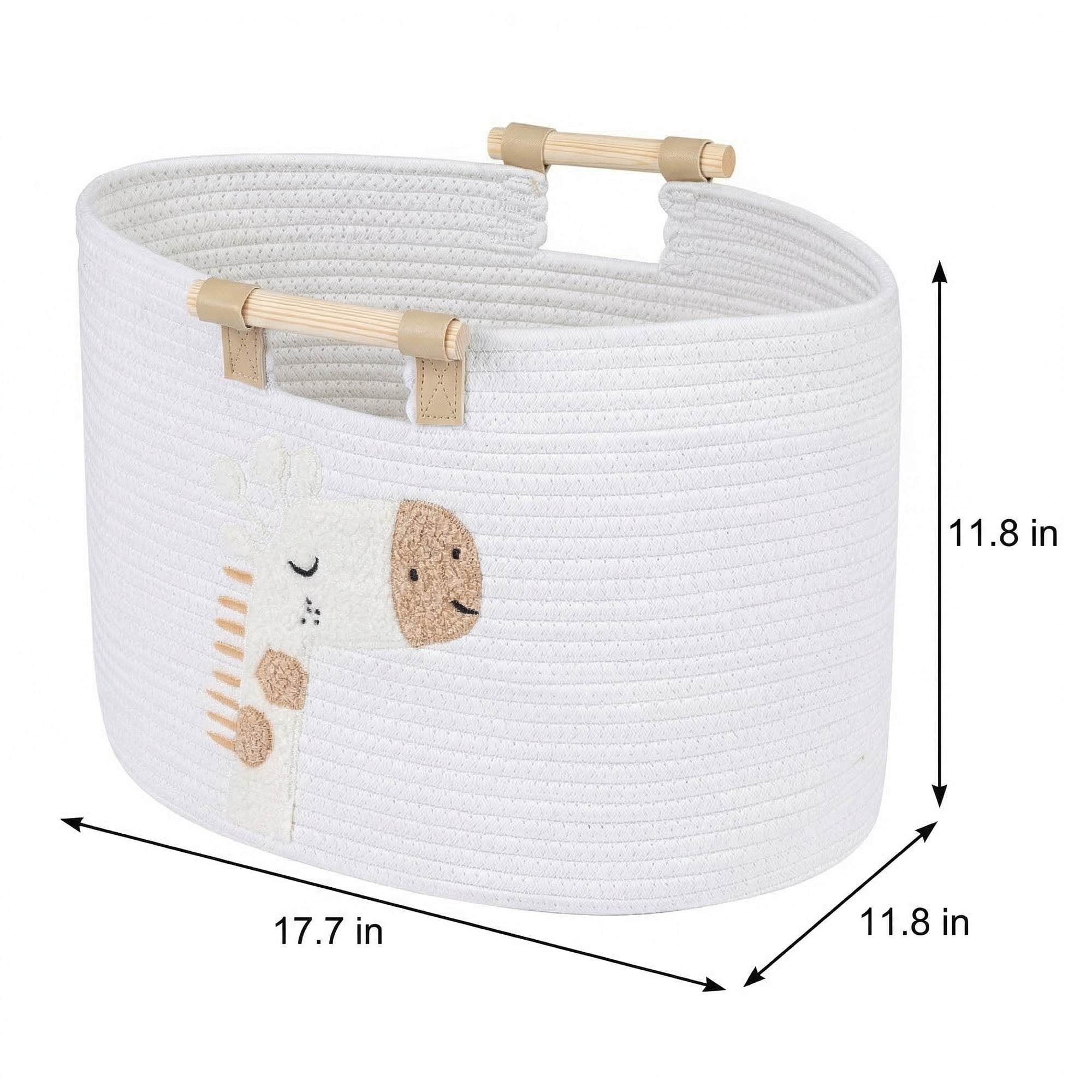 Unique Bargains Easy Shaping Woven Shelf Closet Storage Bin Giraffe 17.7*11.8*11.8in