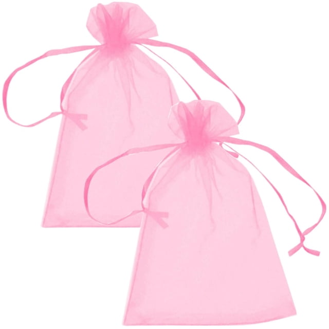Bolsa de Organza para Ceremonia PouchyPink 2Pzas Rosa 5x7cm Tela Bolsa Organza.