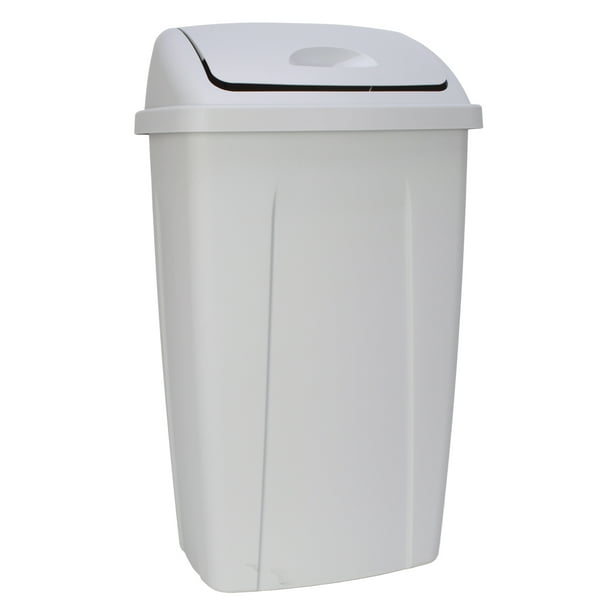 Mainstays 13 Gallon Trash Can, Plastic Swing Top Kitchen Trash Can