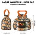 thumbnail image 5 of Pioneer Flower Drawstring Lunch Bag Women - Drawstring Lunch Bag Insulated for Work Office - Stain-Resistant Large Lunchbags for Women with Multi-Pockets, 5 of 6