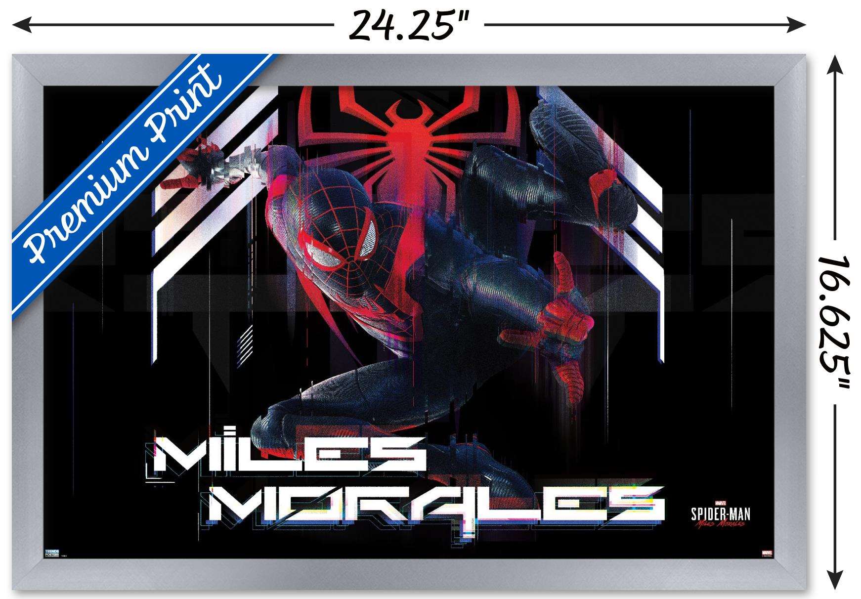 Marvel's Spider-Man: Miles Morales - Action Wall Poster, 14.725" x 22.375", Framed
