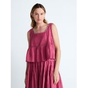 Womens and Womens Plus Cropped Lace Cotton Tank Top, Sizes XS-4X