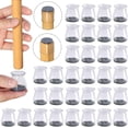 thumbnail image 1 of 32 tapas de silicona transparentes para patas de silla con almohadillas de fieltro, deslizadores de muebles, fundas para pies de silla de mesa (S), 1 of 5