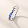 thumbnail image 6 of 2Pcs Love Couple Rings Sea Blue Meteoric Star Promise Bands for Valentine's Day, 6 of 9