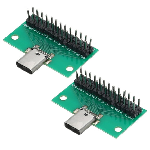 2pcs Type C Female USB 3.1 26Pin Test PCB Board Adapter Double Sided Socket with Pin Header Connector
