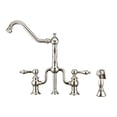 thumbnail image 5 of Whitehaus Twisthaus Plus Bridge Faucet with Long Traditional Swivel Spout, Lever Handles and Solid Brass Side Spray, 5 of 5