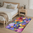thumbnail image 2 of CURLYOOT Watercolor Floral Colorful Flowers Area Rug 3x5 Ft Rugs for Entryway Entrance Kitchen, Washable Non Slip Indoor Floor Carpet for Bedroom Living Room, 2 of 7