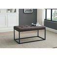 thumbnail image 2 of Partner Furniture 36" Wide Faux Leather Ottoman in Brown Finish, 2 of 8