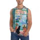 thumbnail image 1 of Fotbe Coastal Cat By The Window Men's Camiseta sin Mangas Estampada para Hombres, Playera Casual para Gimnasio, Entrenamiento, Playa-Small, 1 of 7