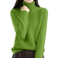 thumbnail image 2 of Green Womens Fall Tops High Collared Knitted Sweater for Women In Autumn and Winter Loose Thickened Made Of Pullover Long Sleeved Inner Layer Top. Sweaters for Women, 2 of 6