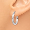 thumbnail image 3 of 10K White Gold Polished 3mm Tube Hoop Earrings, 3 of 3
