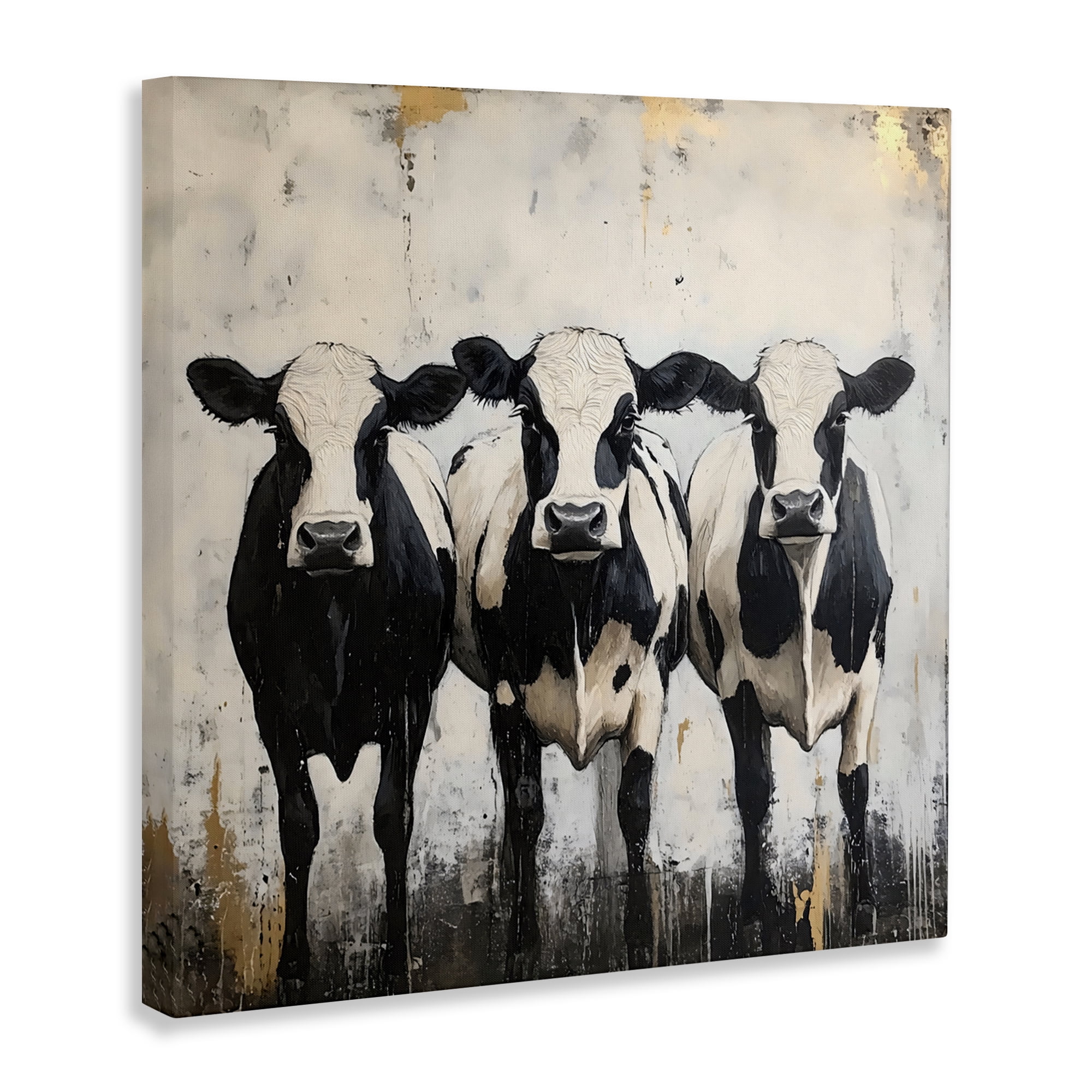 Stupell Industries Three Spotted Cows Canvas Wall Art, design by Creative Studio