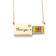 thumbnail image 1 of Rumania emblema nacional país Sobre de carta de amor, collar y joyas colgantes, 1 of 3