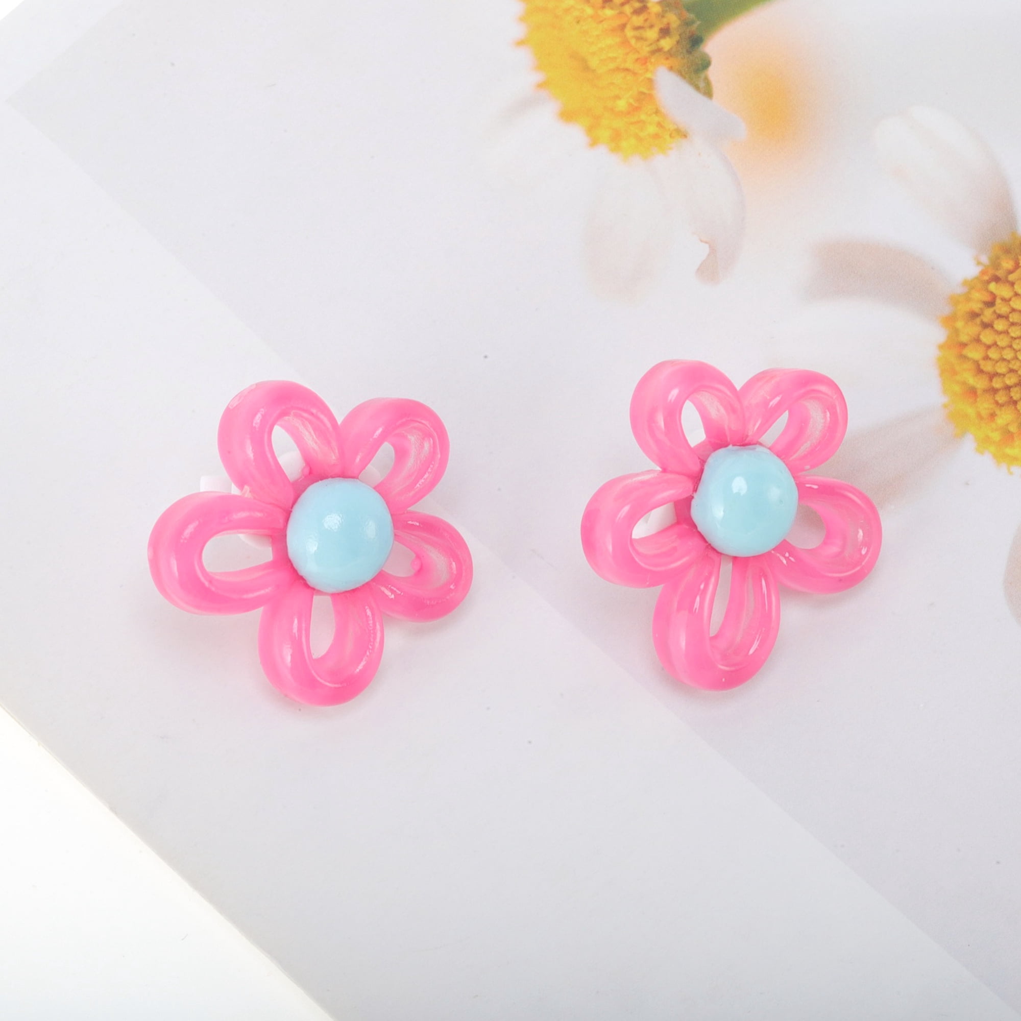 Unique Bargains Hollow-out Flower Shoelace Charms 1 Pair Rose Red