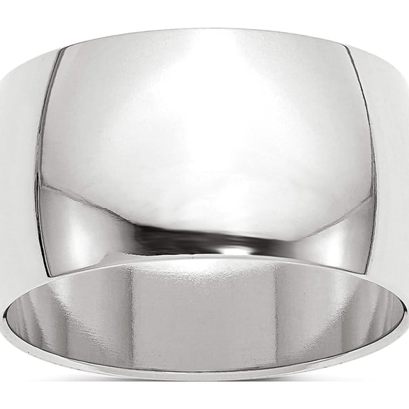 10K White Gold 10Kw 12mm Half Round Band Size 4 Made In United States 1whr120-4