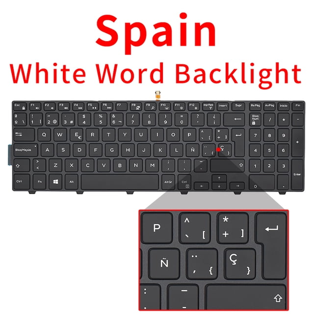 New Original Notebook Keyboard For DELL Inspiron 15 3000 5548 5542 3541 3542 5547 P39F Series US Keyboard SP New Backlit
