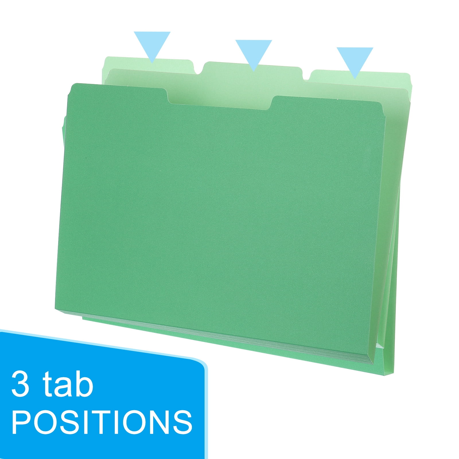 20pcs File Folders, Manila File Folders 1/3 Cut File Folders Letter Size for Classroom Home Office, Green