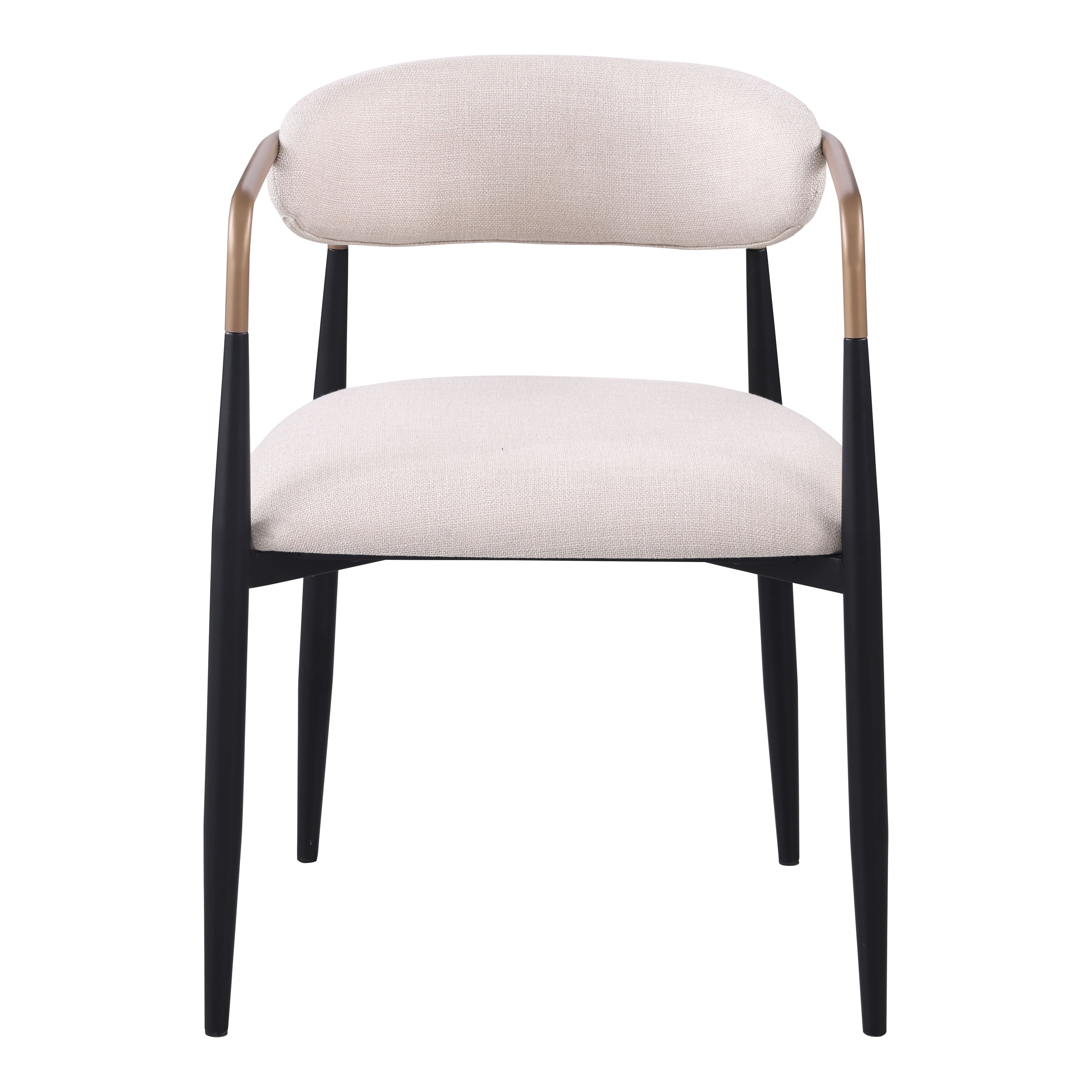 Furniture of America Stella Modern Upholstered Dining Chairs, Natural (Set of 2)
