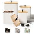 thumbnail image 2 of Kitchen Canisters for Countertop Set of 4 with Customizable Chalkboard Labels & Marker Pen - Big Iron Kitchen Canisters with Airtight Lids - Canisters Sets for the Kitchen - White Kitchen Canister Set, 2 of 4