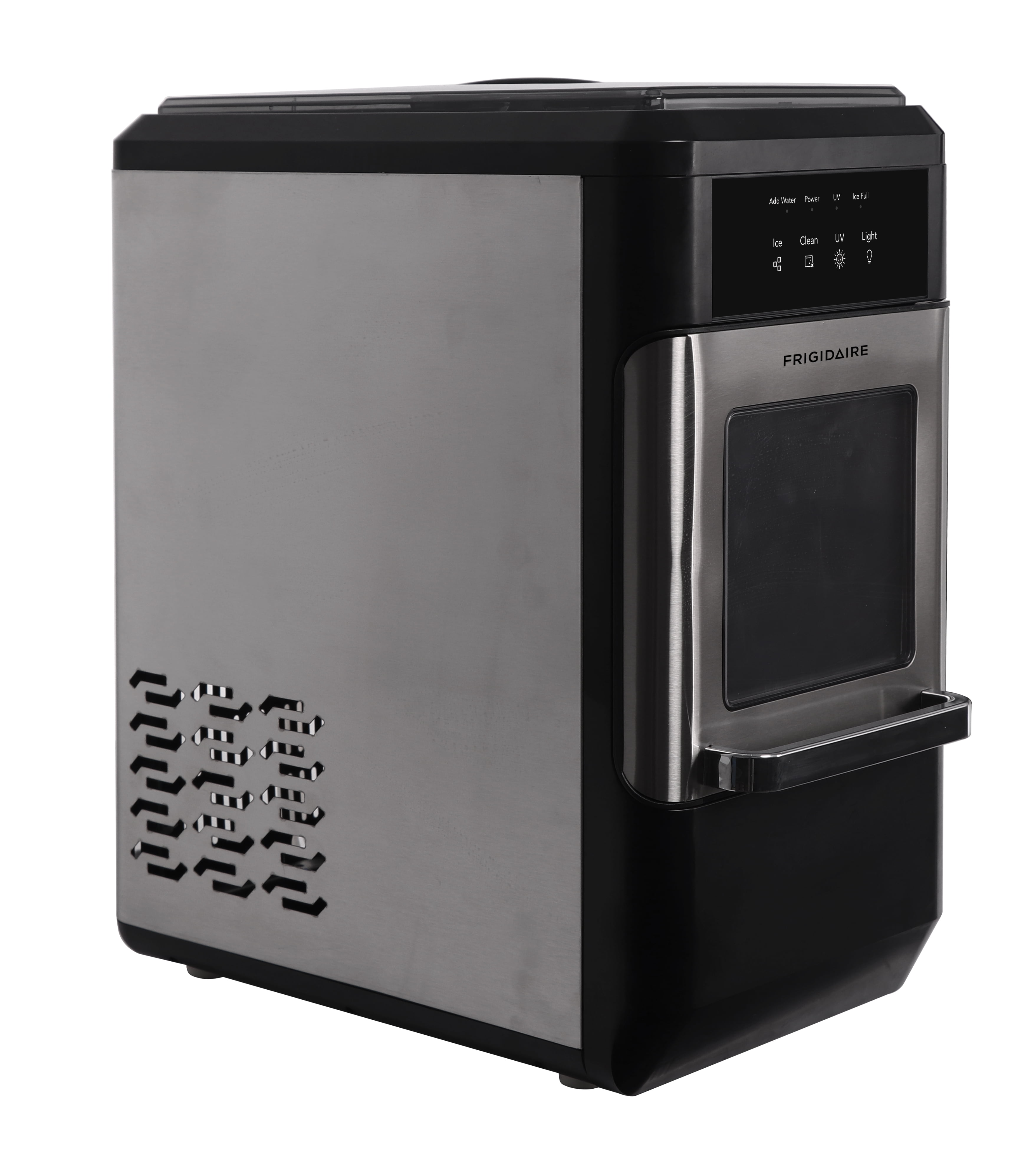 Frigidaire EFIC237 Countertop Crunchy Chewable Nugget Ice Maker, 44lbs per  day, Auto Self Cleaning, Black Stainless