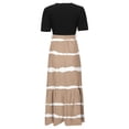 thumbnail image 4 of Summer Dresses For Women 2025 Floral Print Wrap Short Sleeve Maxi Dress Patchwork Ruffle Hem A Line Dress, 4 of 5