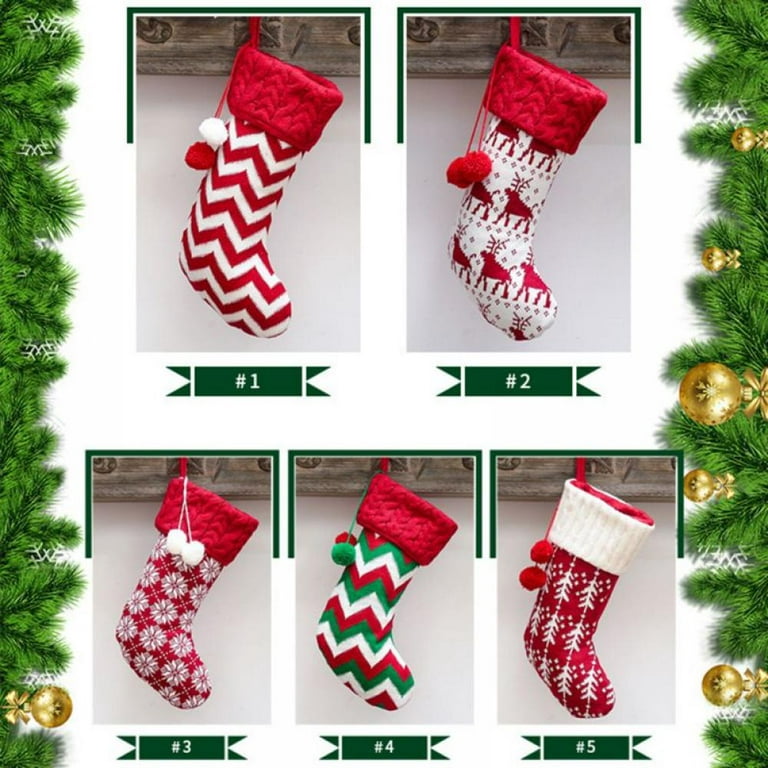 Licupiee Christmas Stocking Soft Plush Monogram Christmas Socks